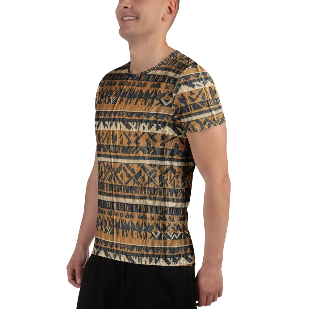 Ochre Nomad on Men's Athletic T-Shirt — Left