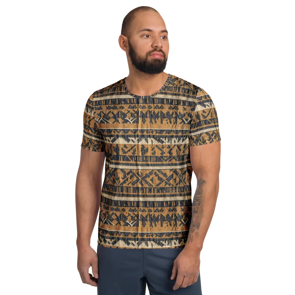 Ochre Nomad on Men's Athletic T-Shirt — Front