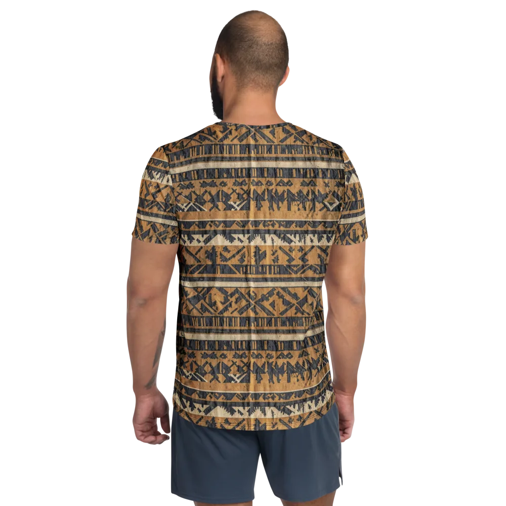 Ochre Nomad on Men's Athletic T-Shirt — Back
