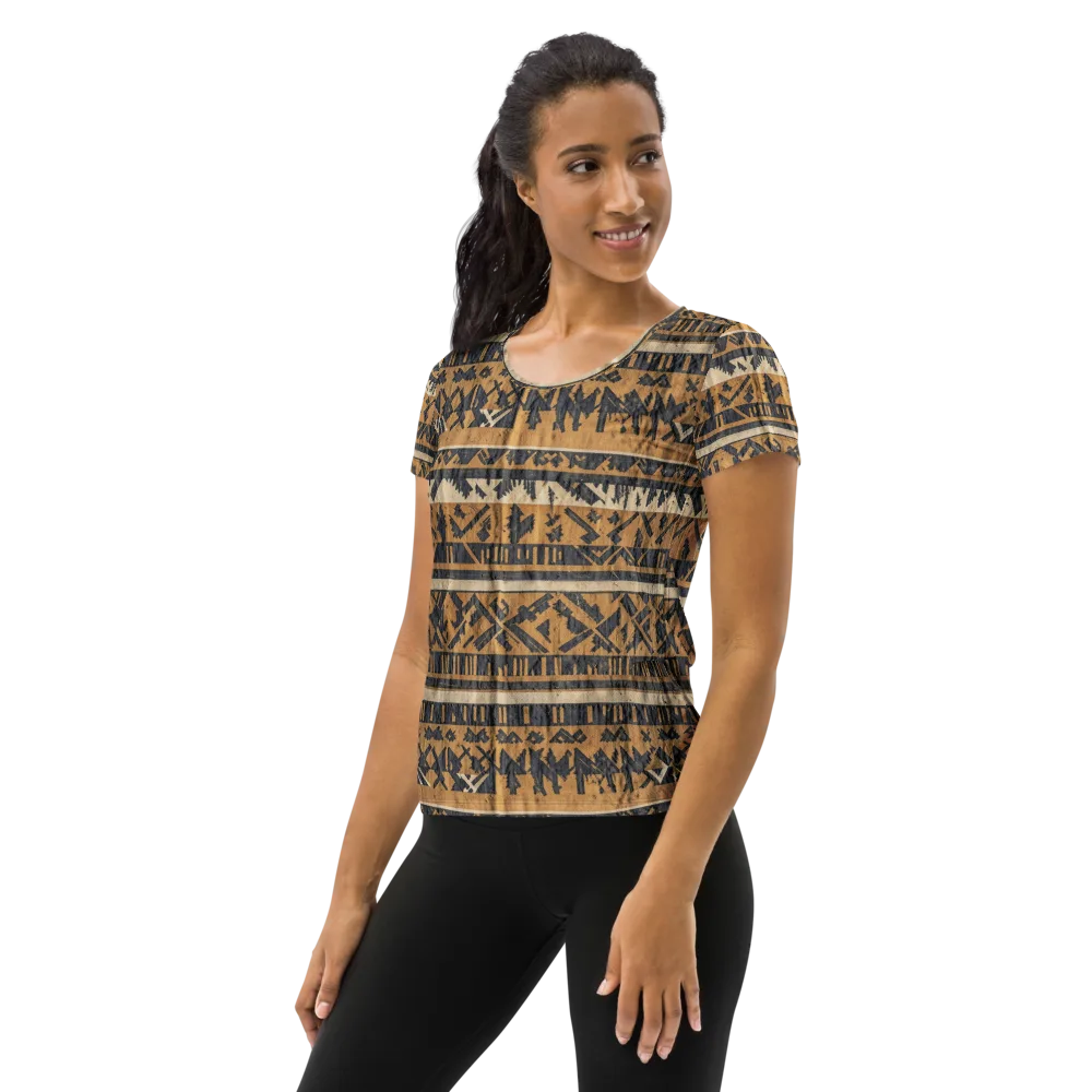 Ochre Nomad on Women's Athletic T-Shirt — Left
