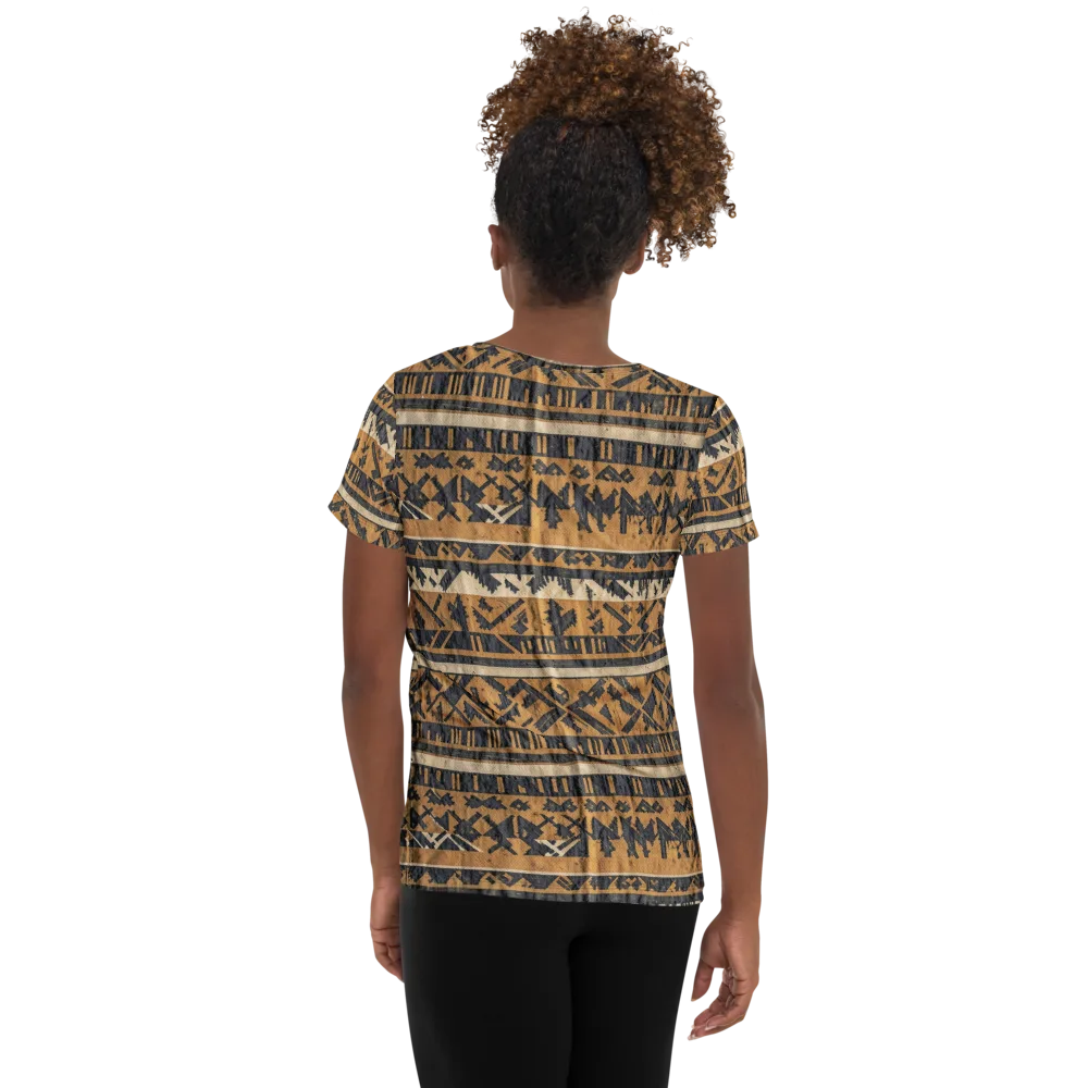 Ochre Nomad on Women's Athletic T-Shirt — Back