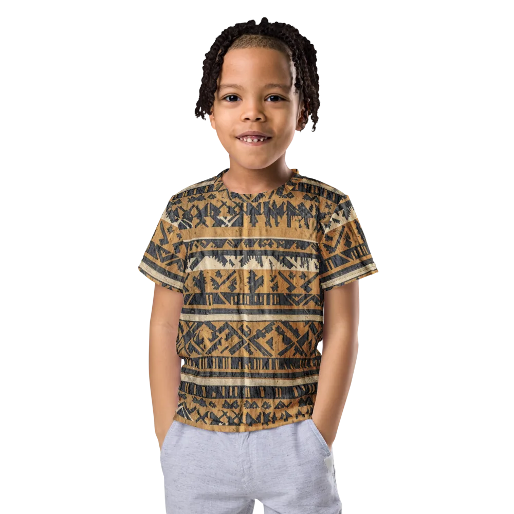 Ochre Nomad on Kids Crew Neck T-Shirt — Front