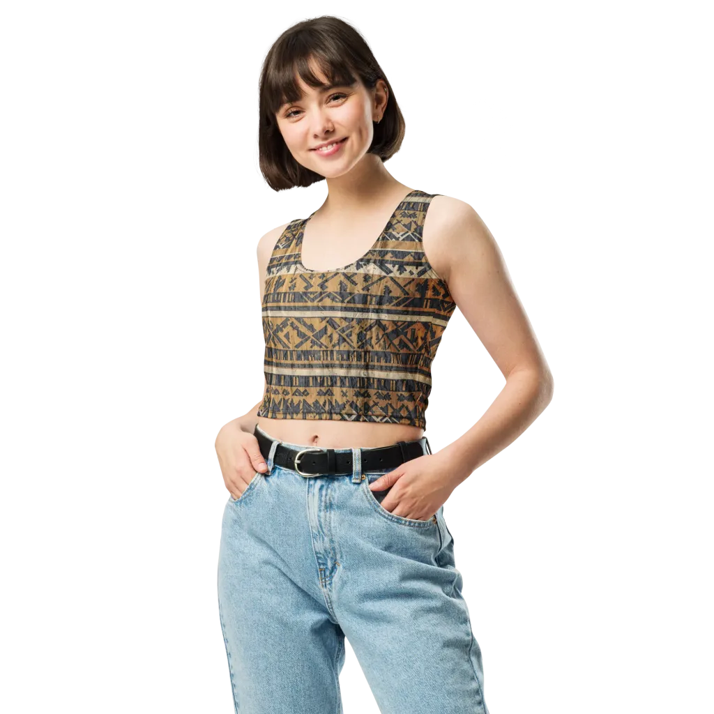 Ochre Nomad on Crop Top — Front