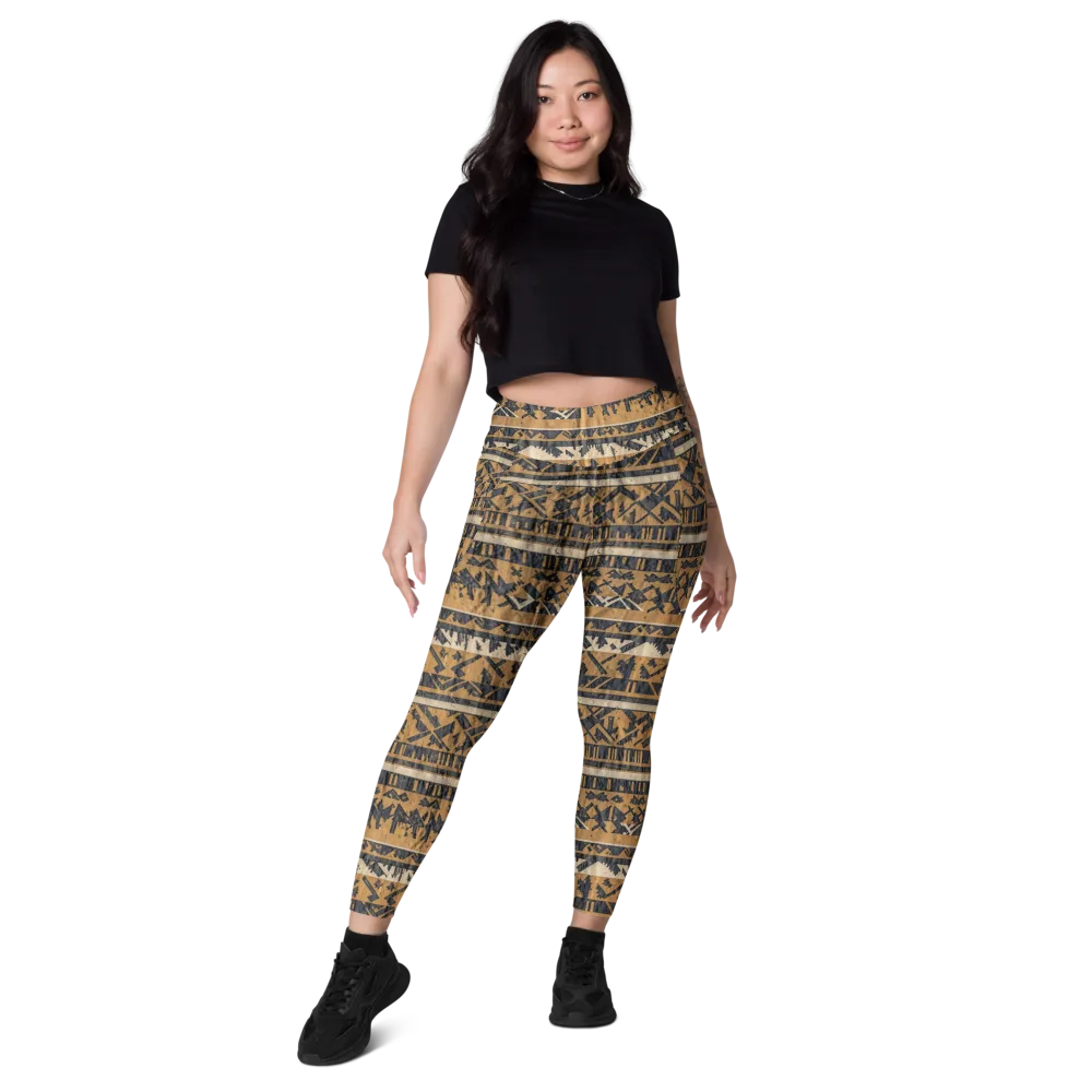 Ochre Nomad on Leggings with Pockets — Front