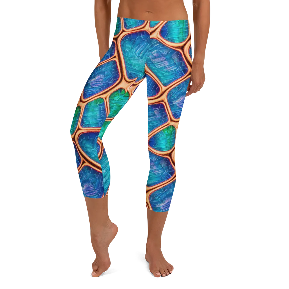 Amber Reef on Capri Leggings — Front