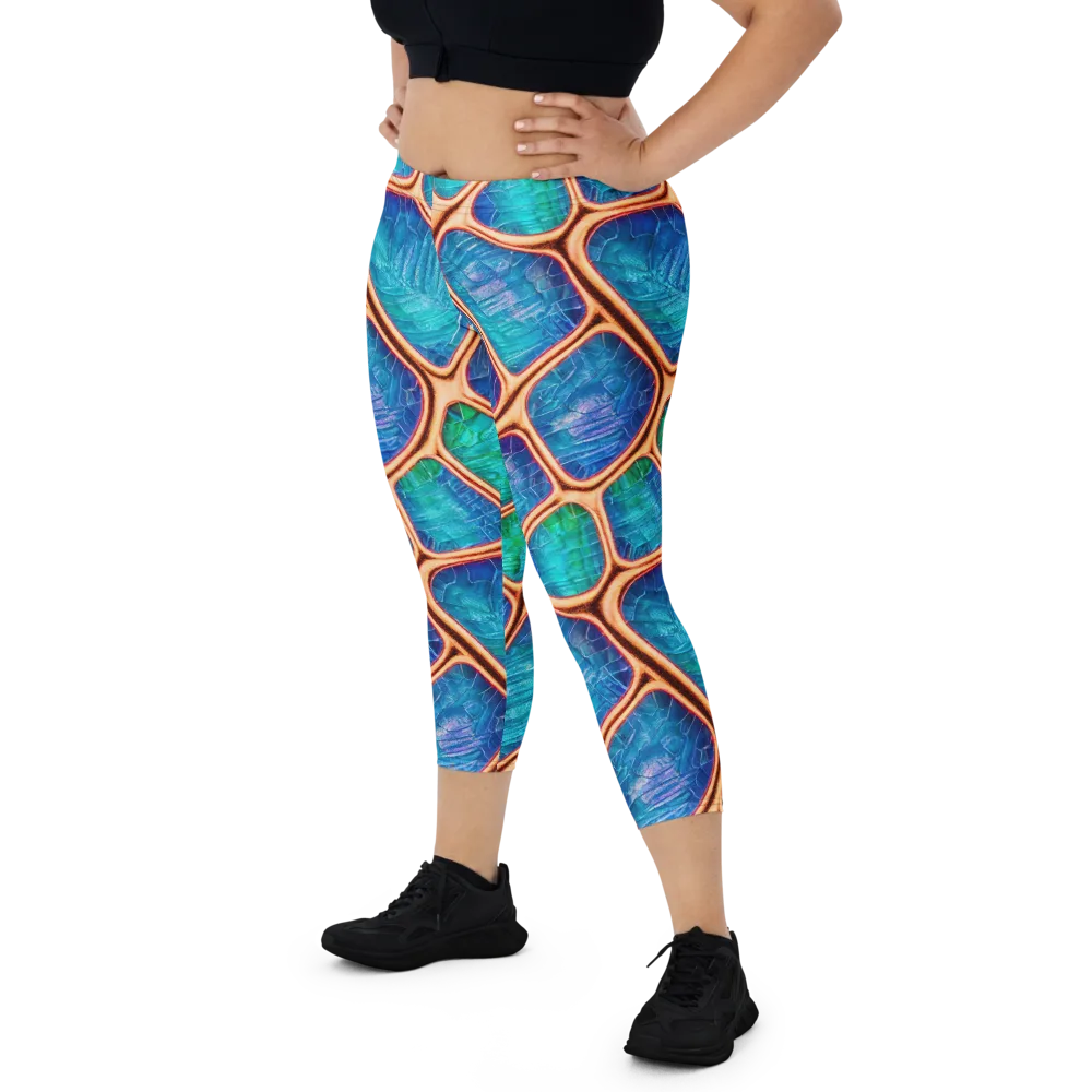 Amber Reef on Capri Leggings — Front