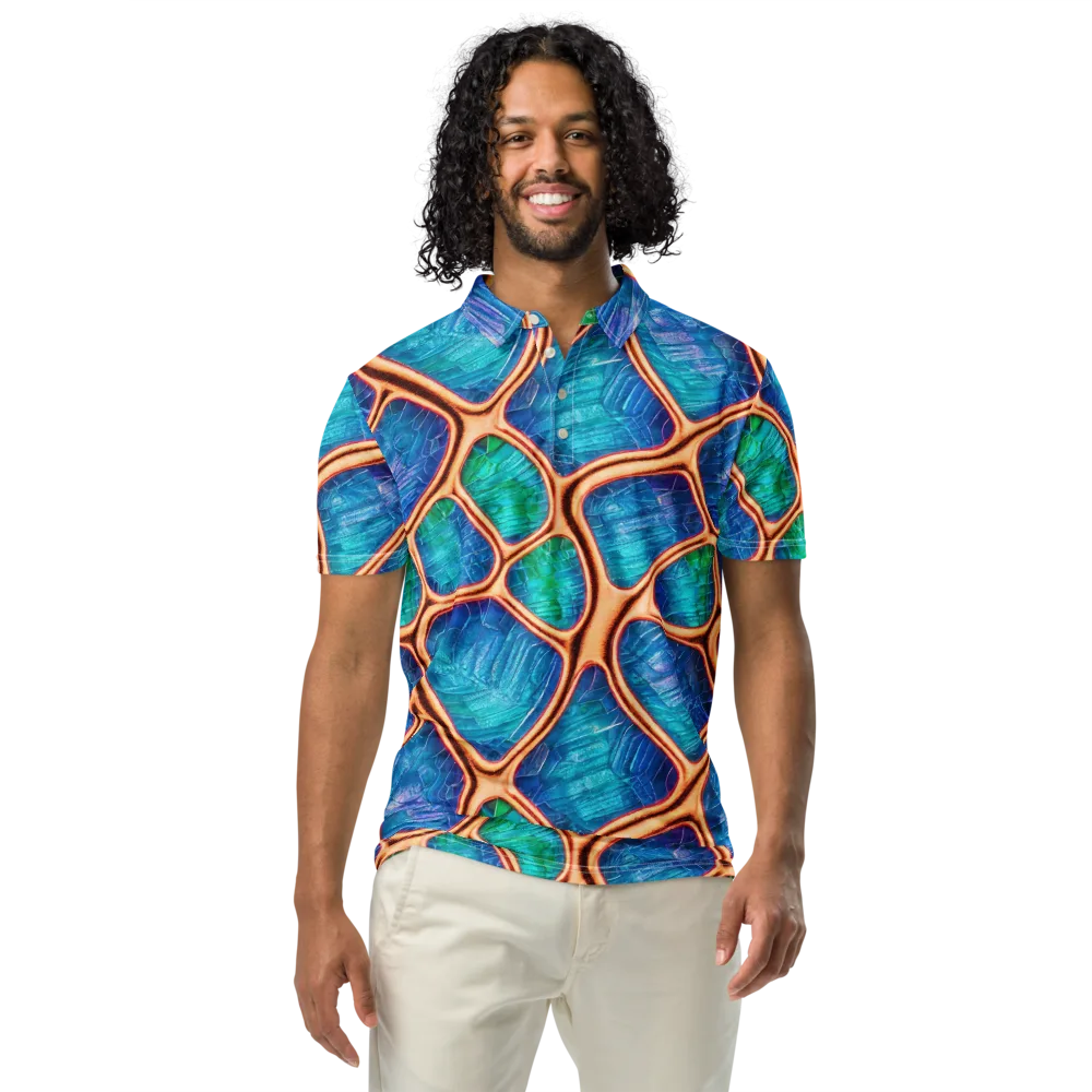 Amber Reef on Men's Slim Fit Polo Shirt — Front
