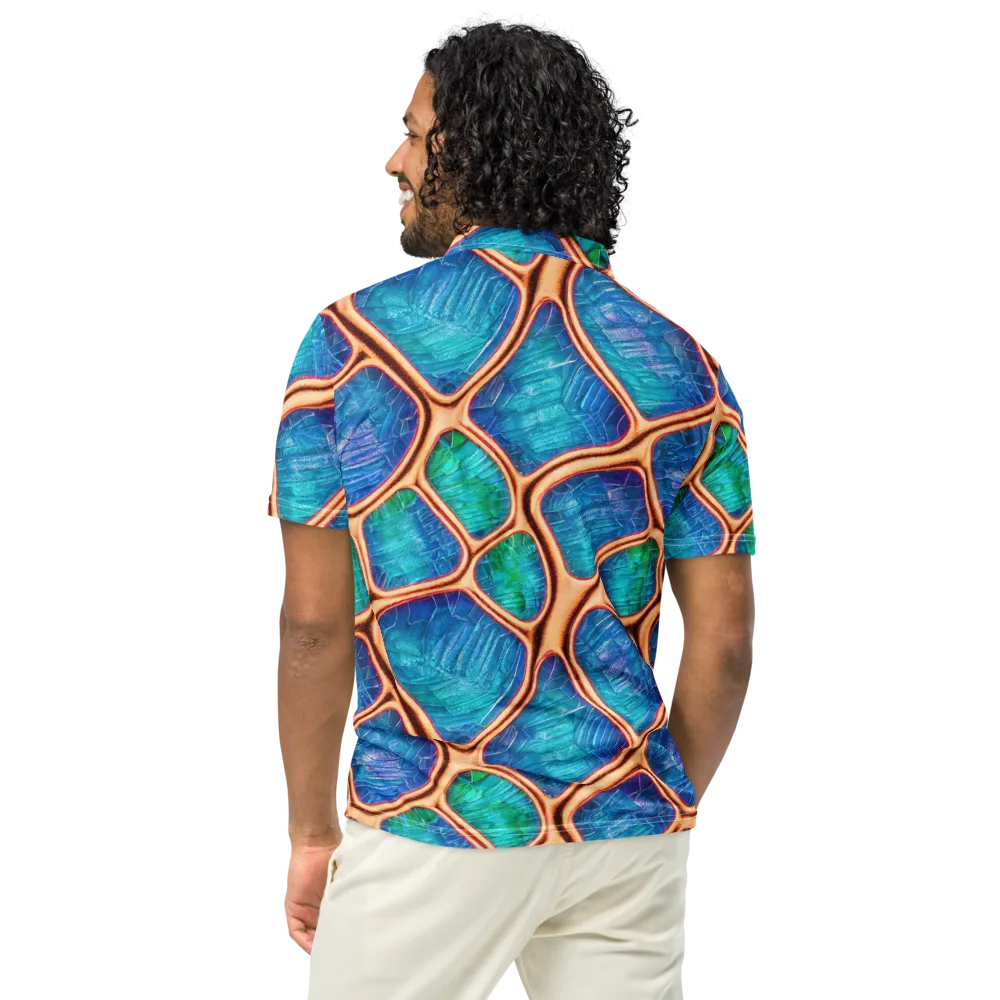 Amber Reef on Men's Slim Fit Polo Shirt — Back