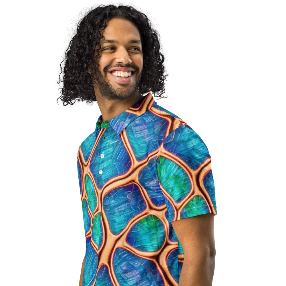 Amber Reef on Men's Slim Fit Polo Shirt — Left Front