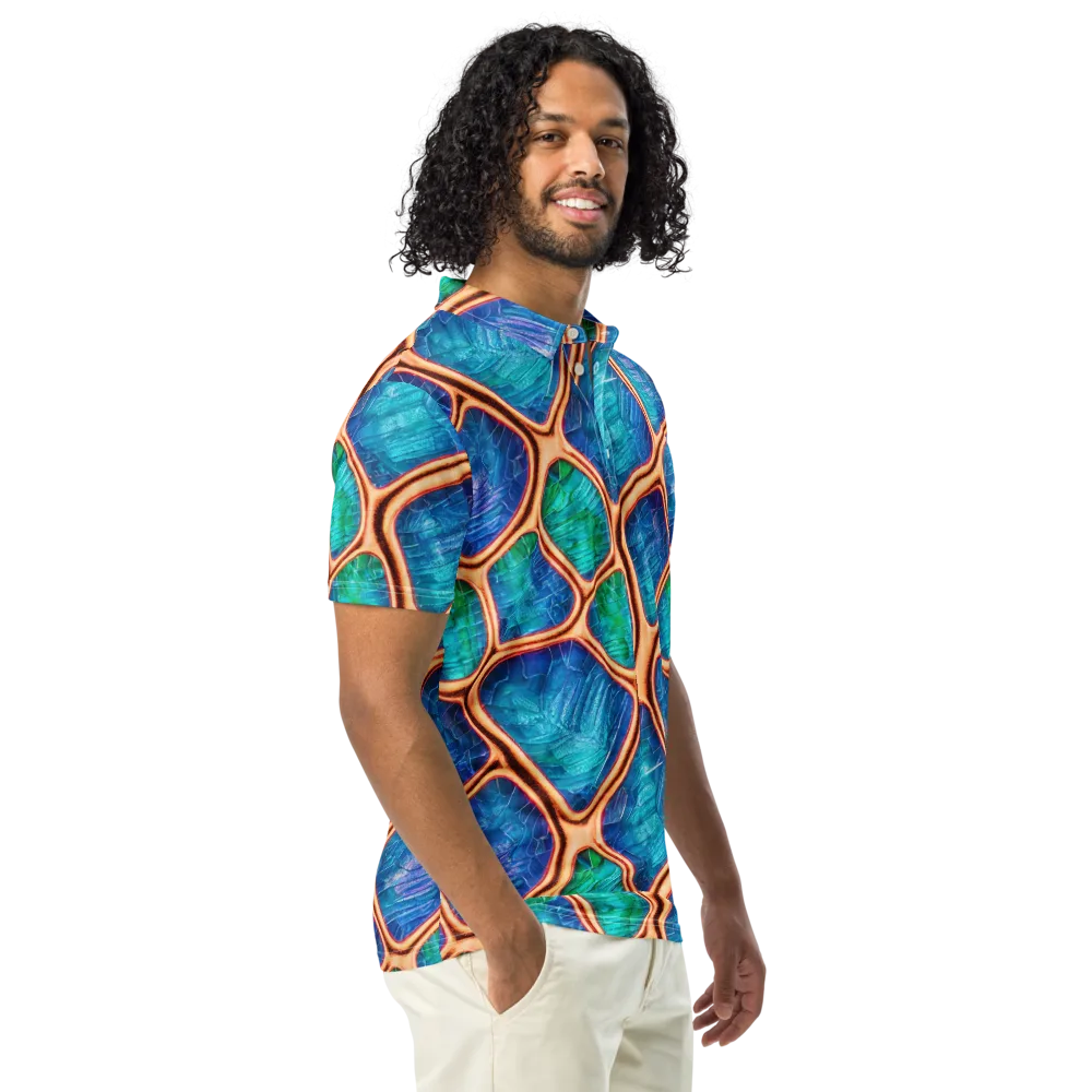 Amber Reef on Men's Slim Fit Polo Shirt — Right Front