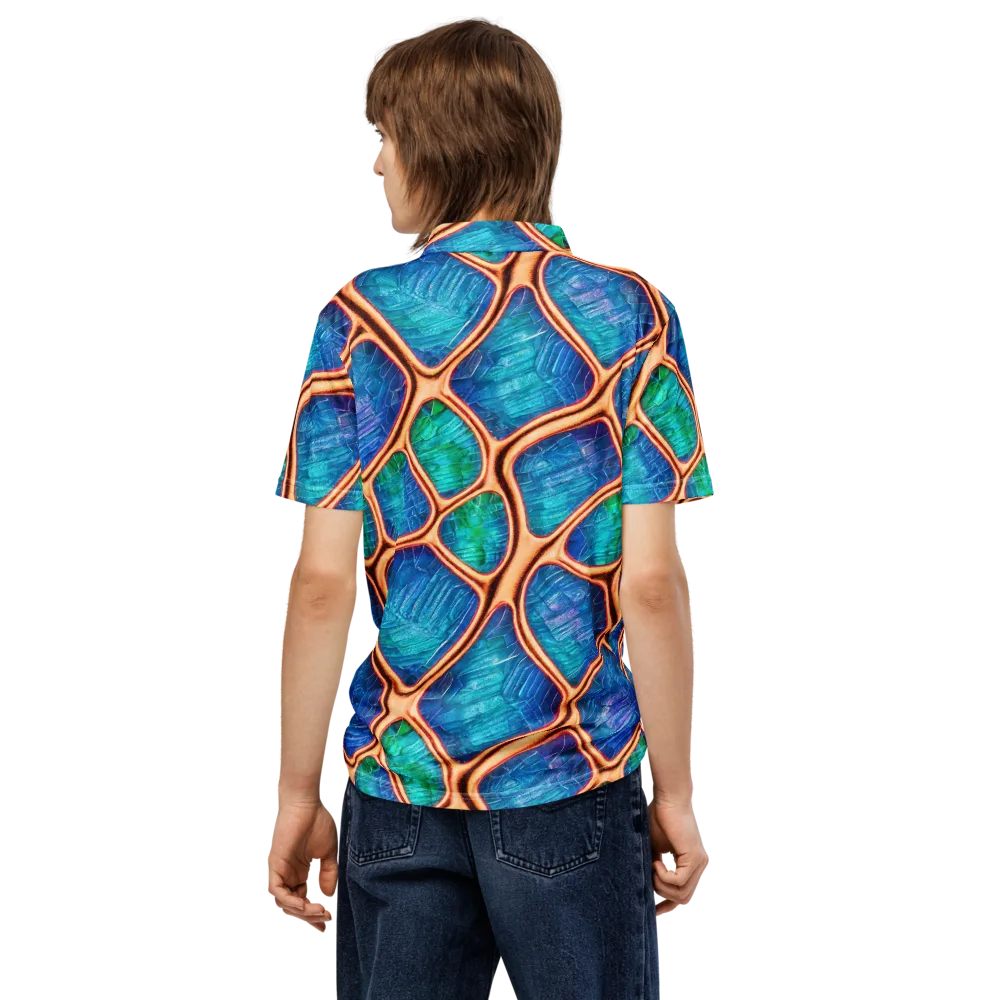 Amber Reef on Men's Slim Fit Polo Shirt — Back