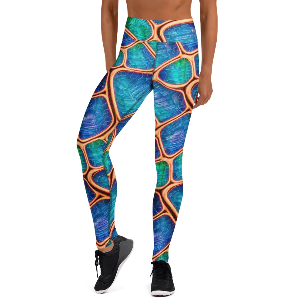 Amber Reef on Yoga Leggings — Front
