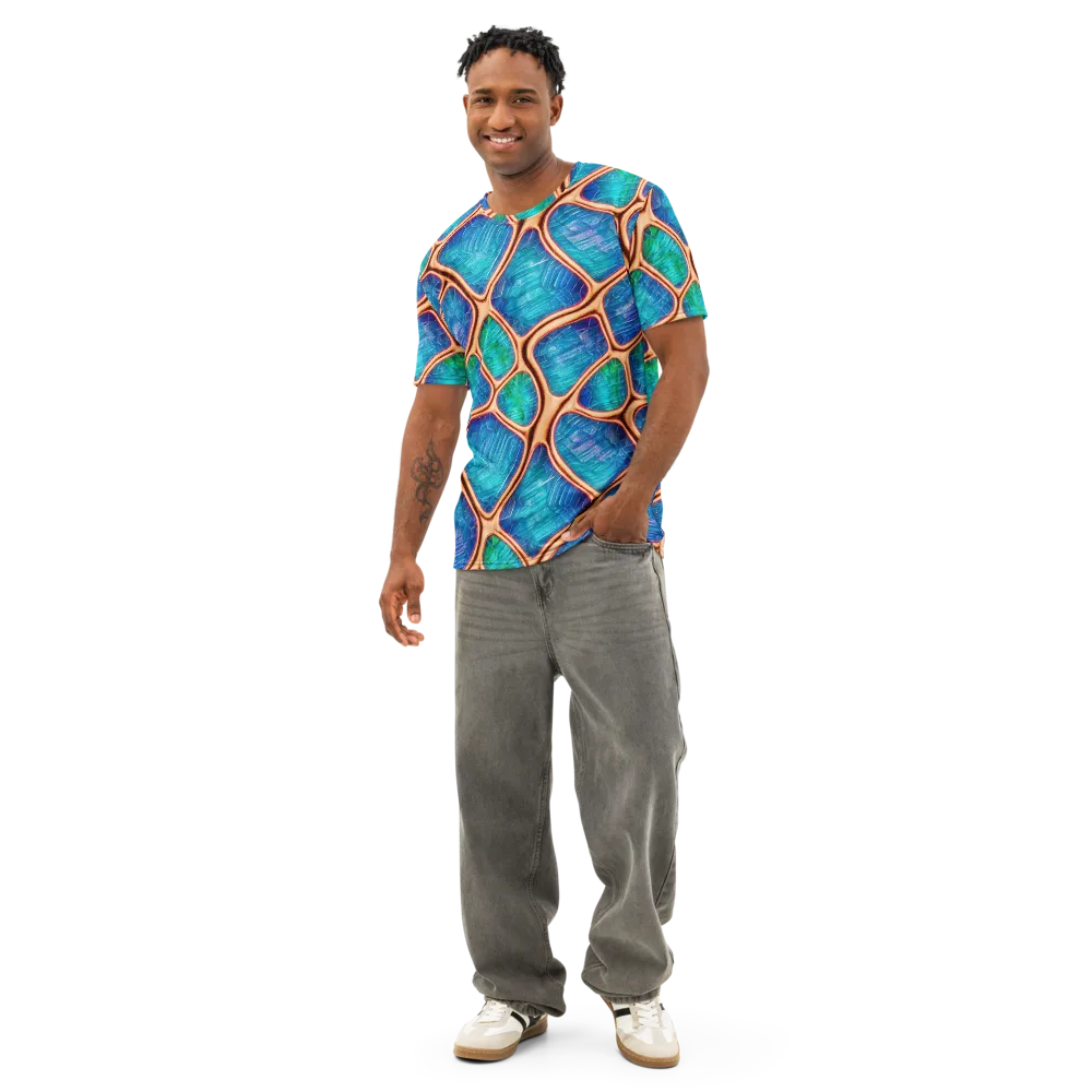 Amber Reef on Men's Cotton Crew Neck T-Shirt — Front