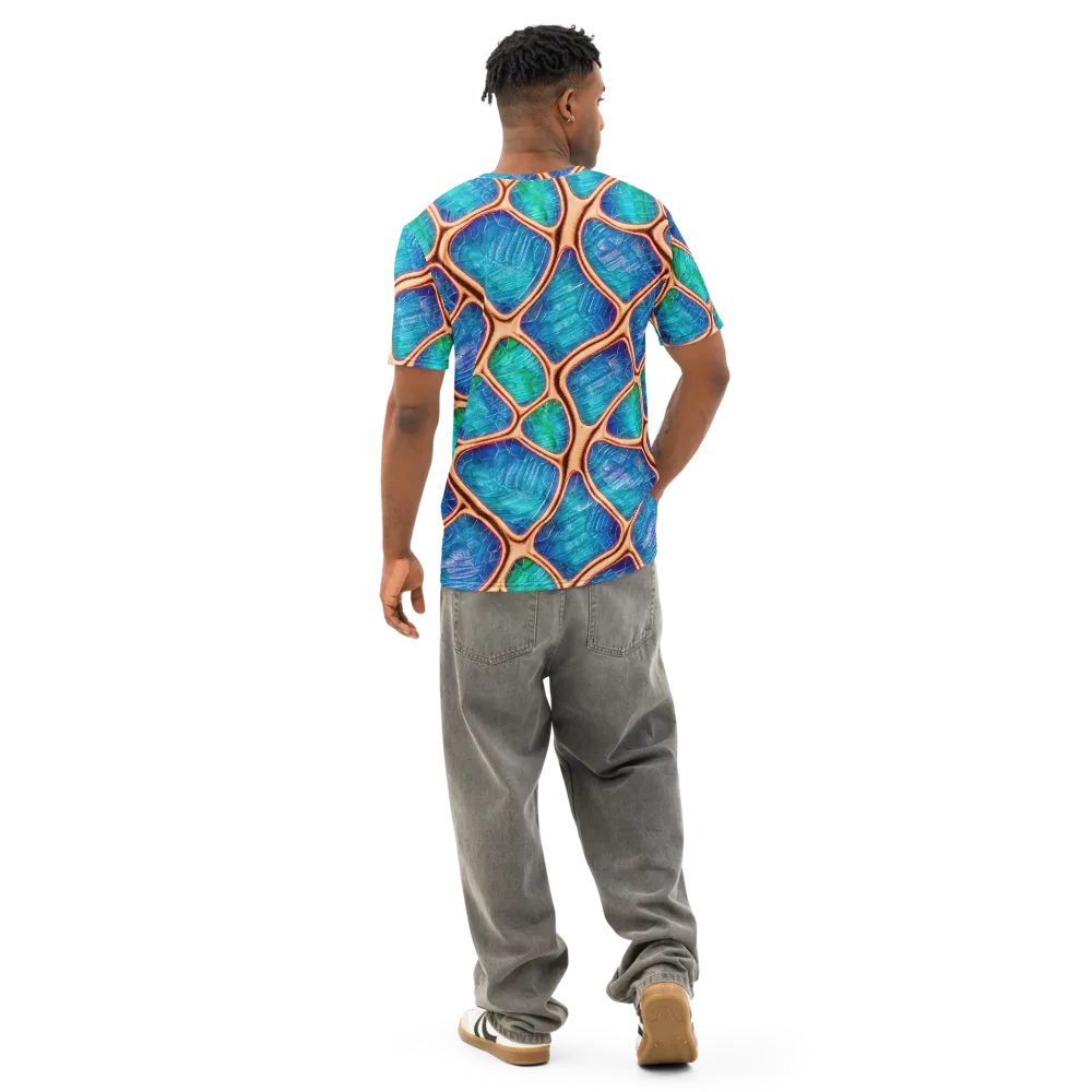 Amber Reef on Men's Cotton Crew Neck T-Shirt — Back