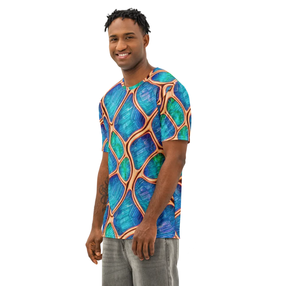 Amber Reef on Men's Cotton Crew Neck T-Shirt — Left Front