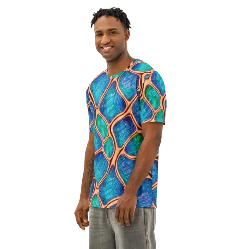 Amber Reef on a Men's Cotton Crew Neck T-Shirt