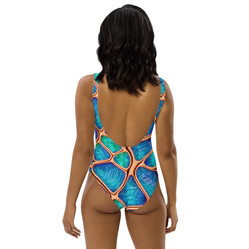 Amber Reef on One-Piece Swimsuit — Back