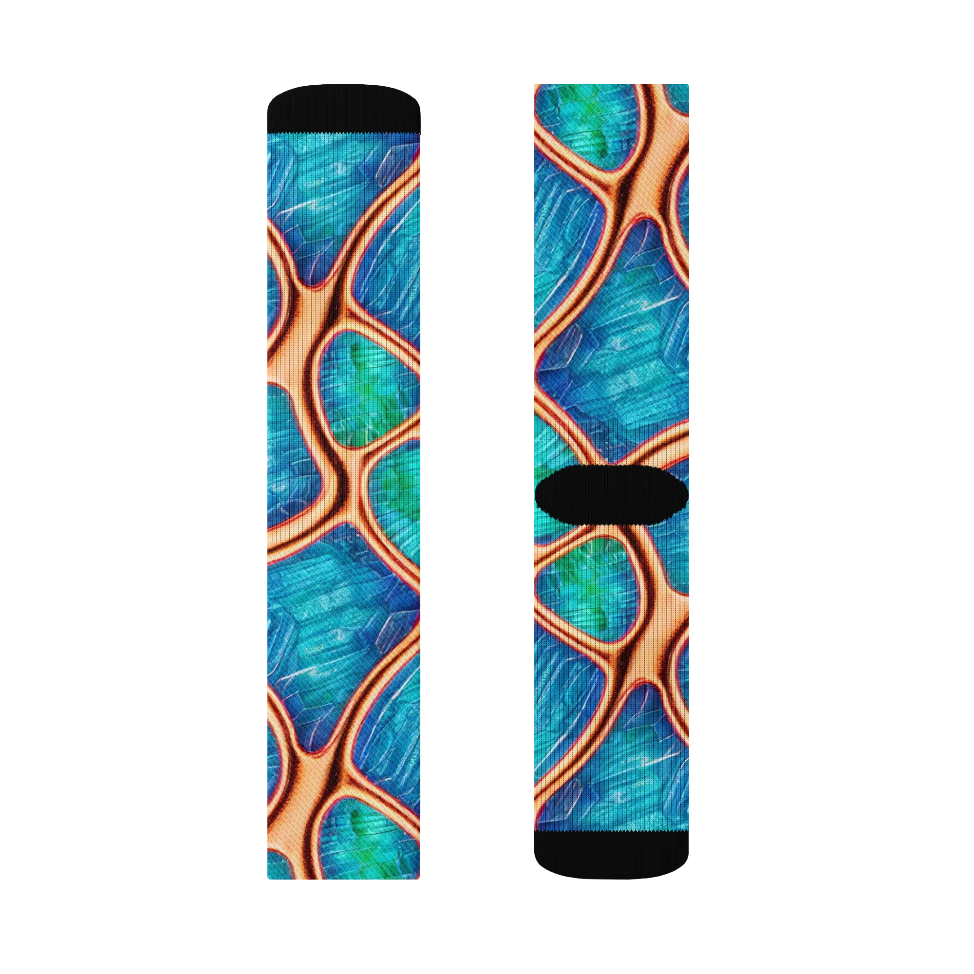 Amber Reef on Socks — Left Sock