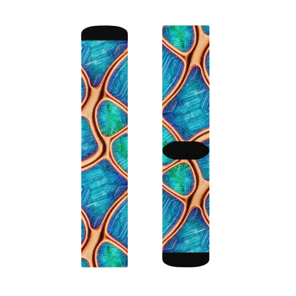 Amber Reef on Socks — Right Sock