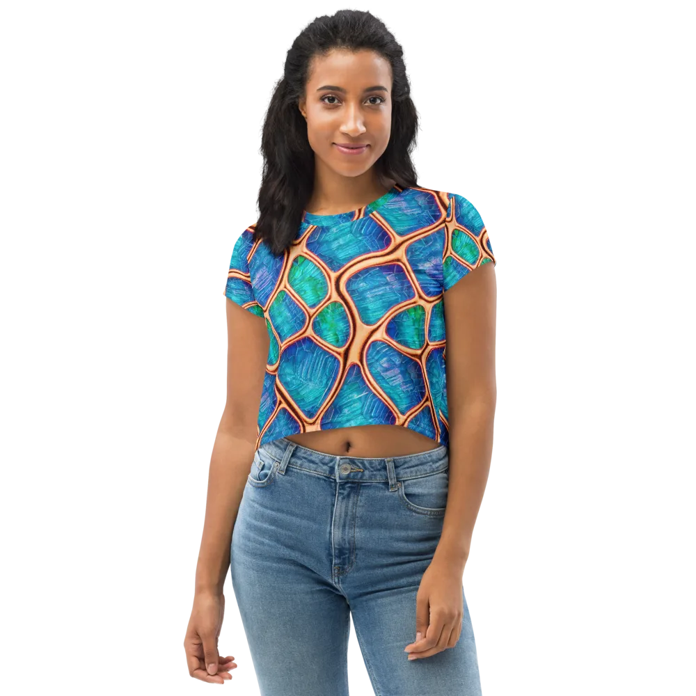 Amber Reef on Crop Tee — Front