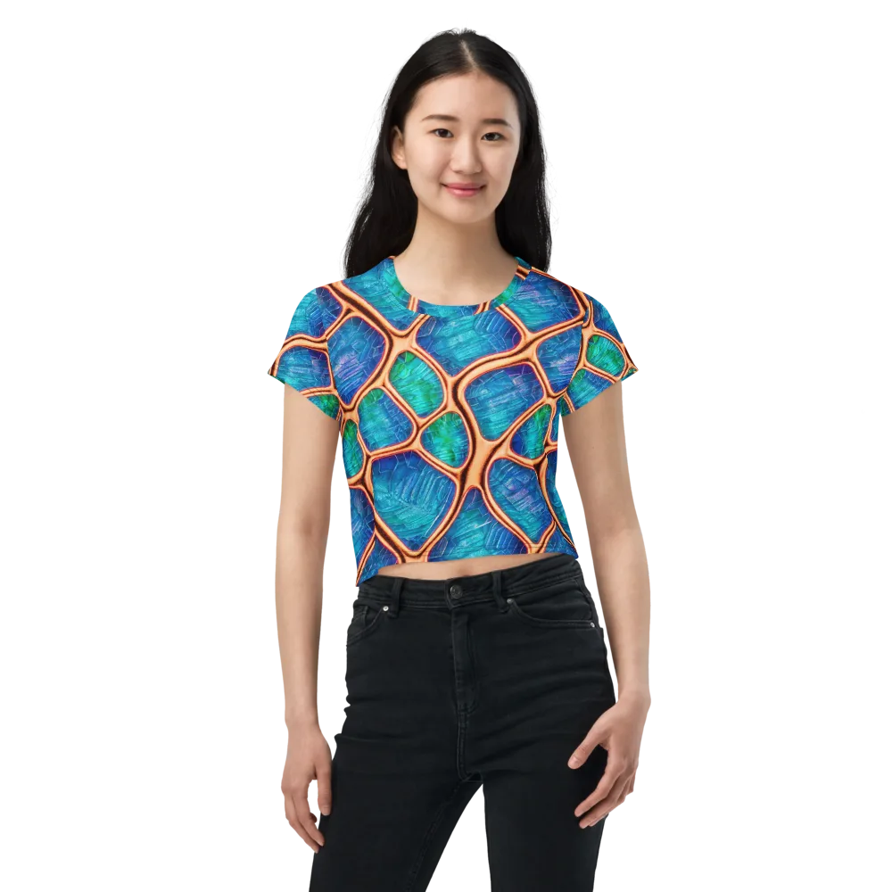 Amber Reef on Crop Tee — Front