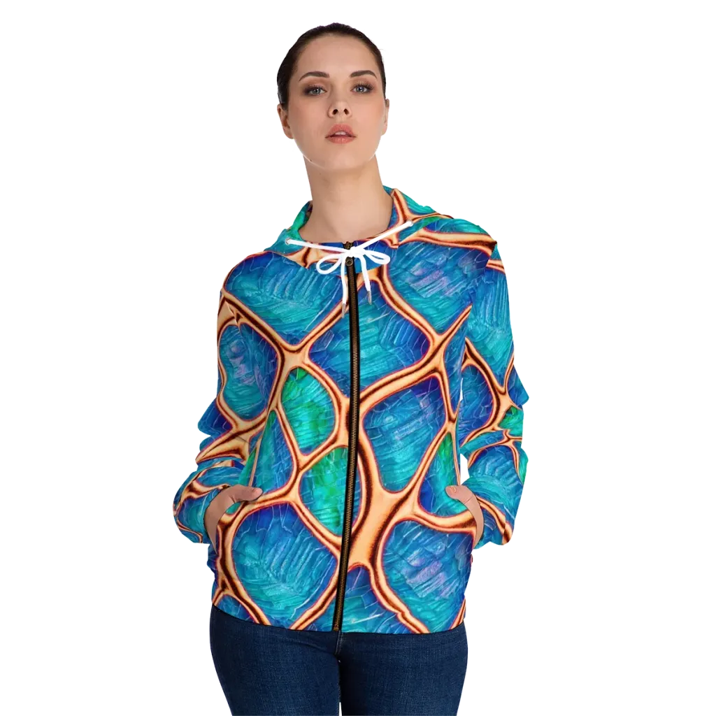 Amber Reef on Women's Full-Zip Hoodie — Front On Person