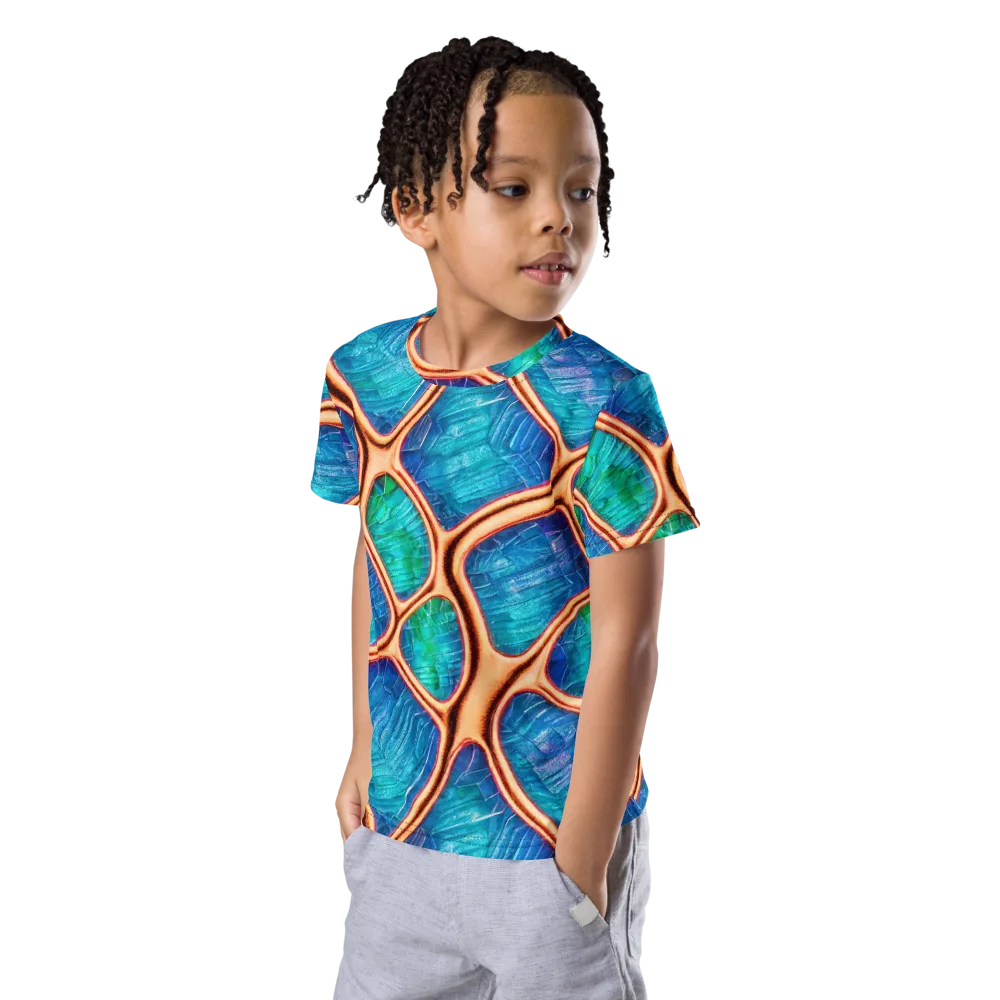 Amber Reef on Kids Crew Neck T-Shirt — Left Front