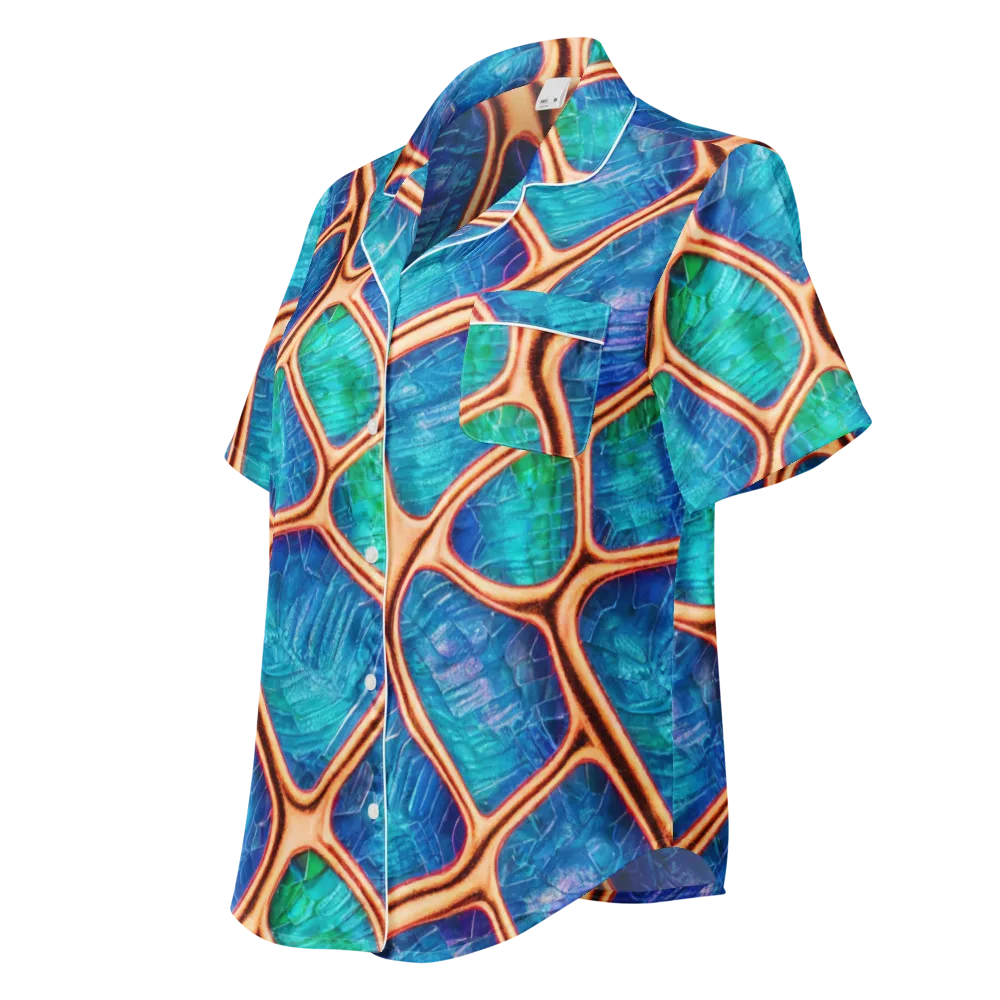 Amber Reef on Women's Short Sleeve Pajama Top — Left Front