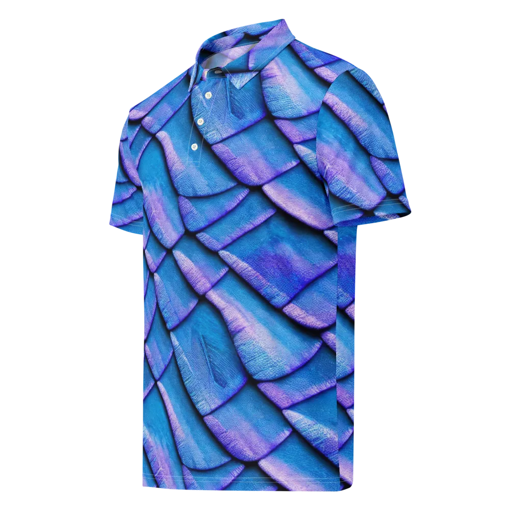 Electric Scales on Men's Slim Fit Polo Shirt — Left Front