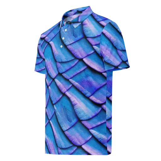 Electric Scales on a Men's Slim Fit Polo Shirt
