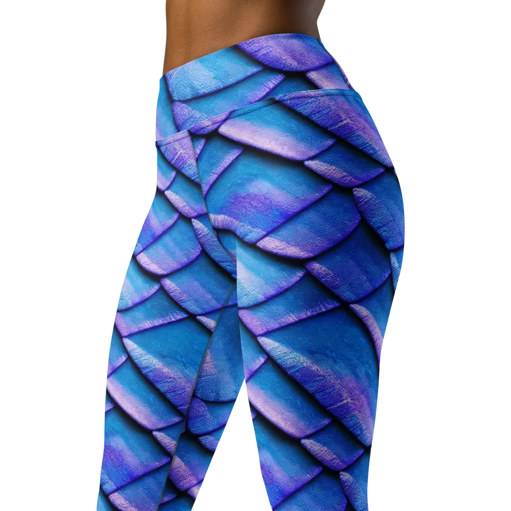 Electric Scales on Yoga Leggings — Left Front