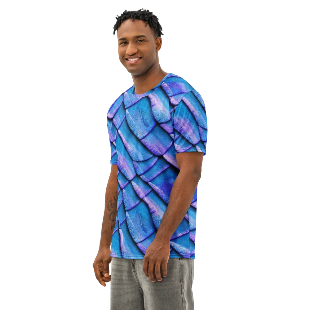 Electric Scales on Men's Cotton Crew Neck T-Shirt — Left Front