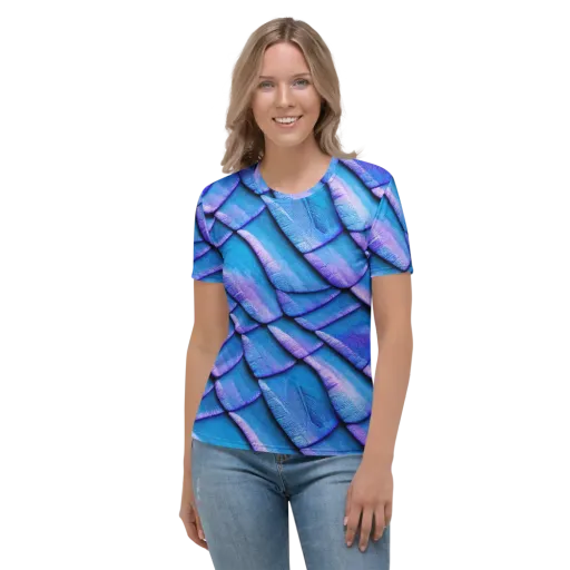 Electric Scales on a Women's Crew Neck T-Shirt
