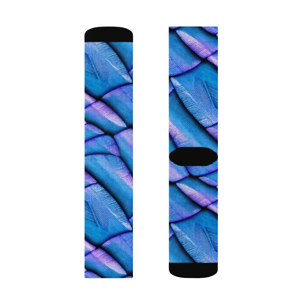 Electric Scales on Socks — Left Sock