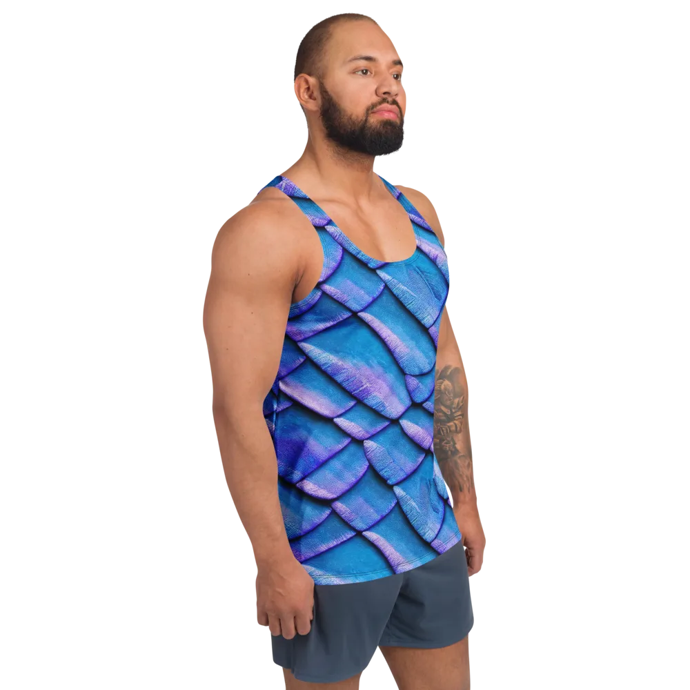 Electric Scales on Men's Tank Top — Right Front