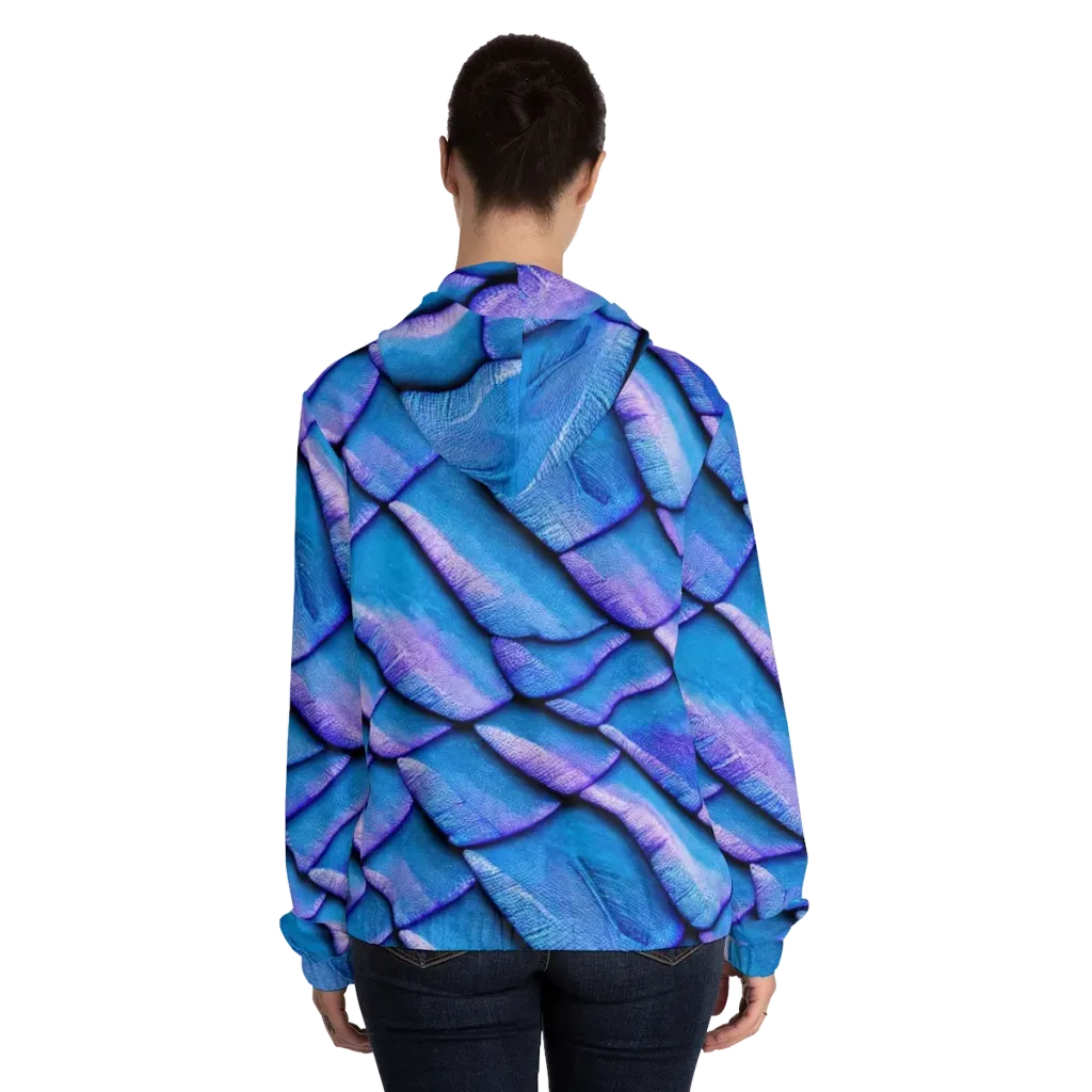 Electric Scales on Women's Full-Zip Hoodie — Back On Person