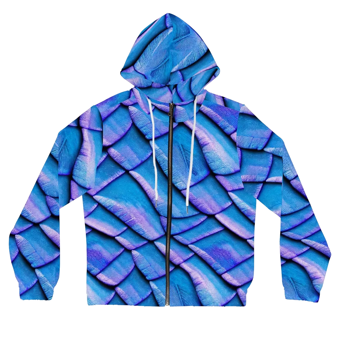 Electric Scales on Women's Full-Zip Hoodie — Front