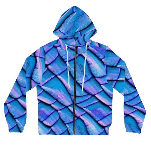 Electric Scales on a Women's Full-Zip Hoodie