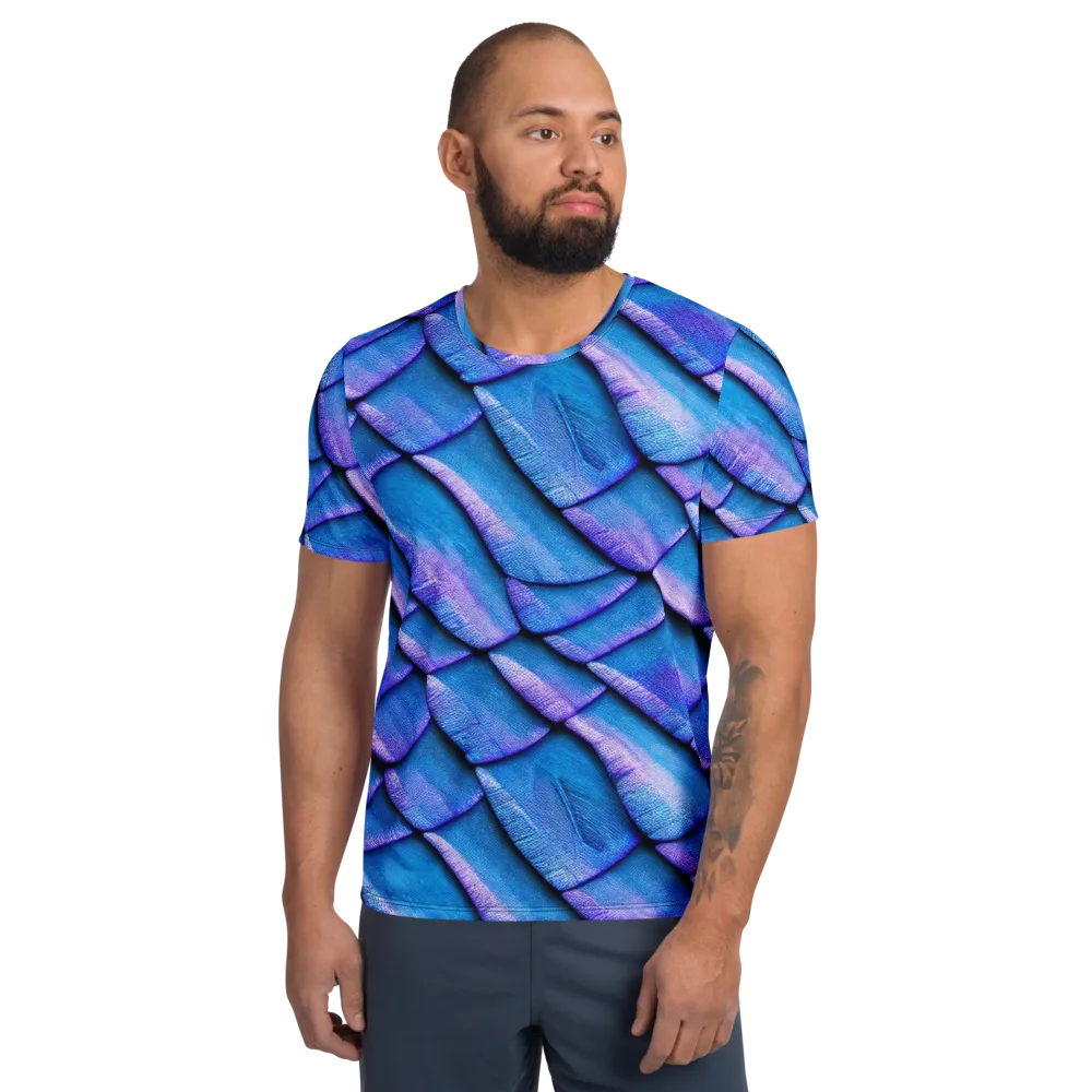 Electric Scales on Men's Athletic T-Shirt — Front