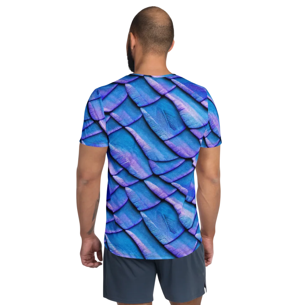 Electric Scales on Men's Athletic T-Shirt — Back