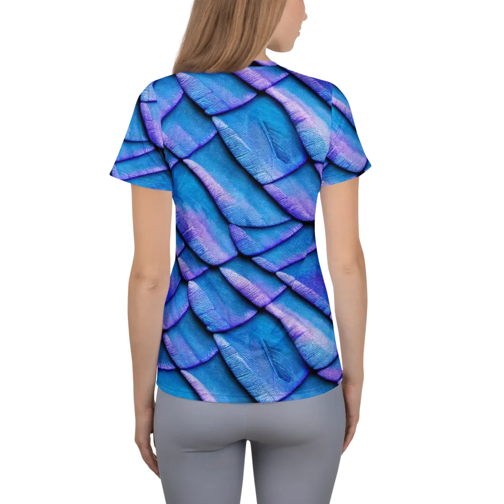 Electric Scales on Women's Athletic T-Shirt — Back
