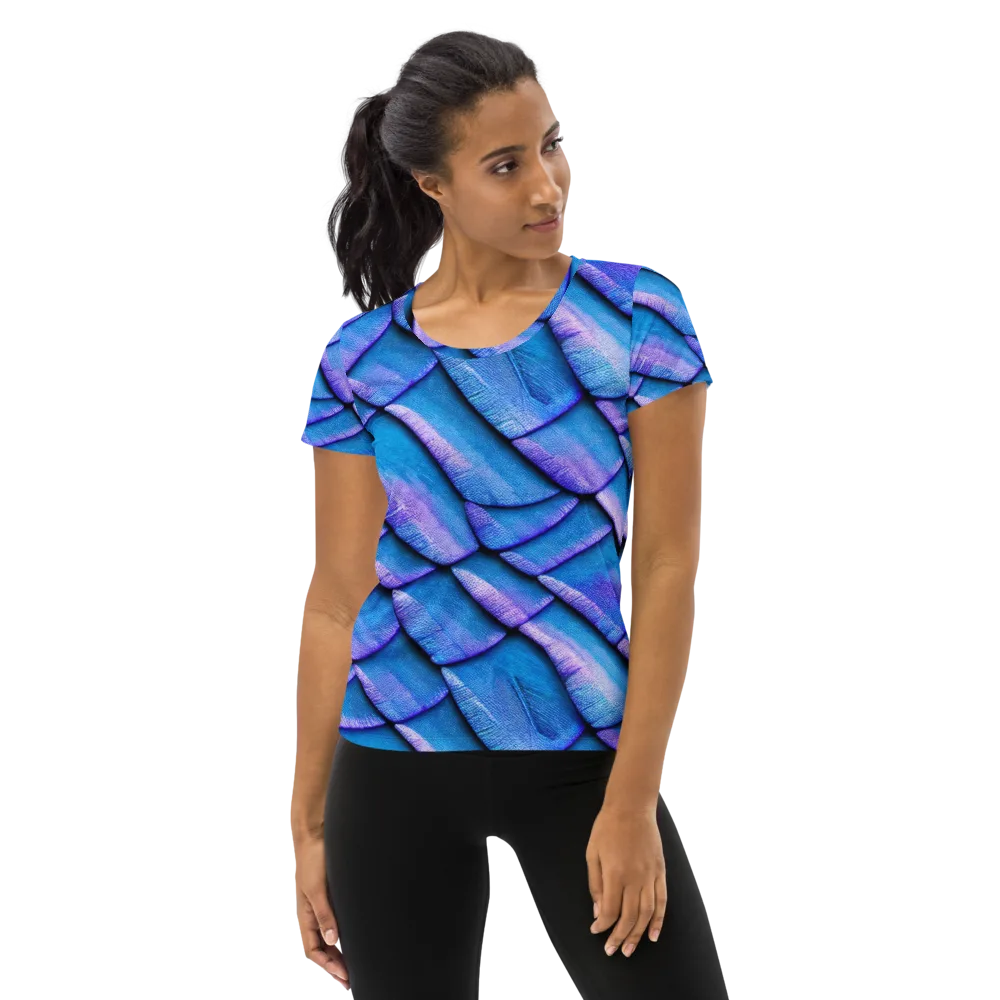Electric Scales on Women's Athletic T-Shirt — Front