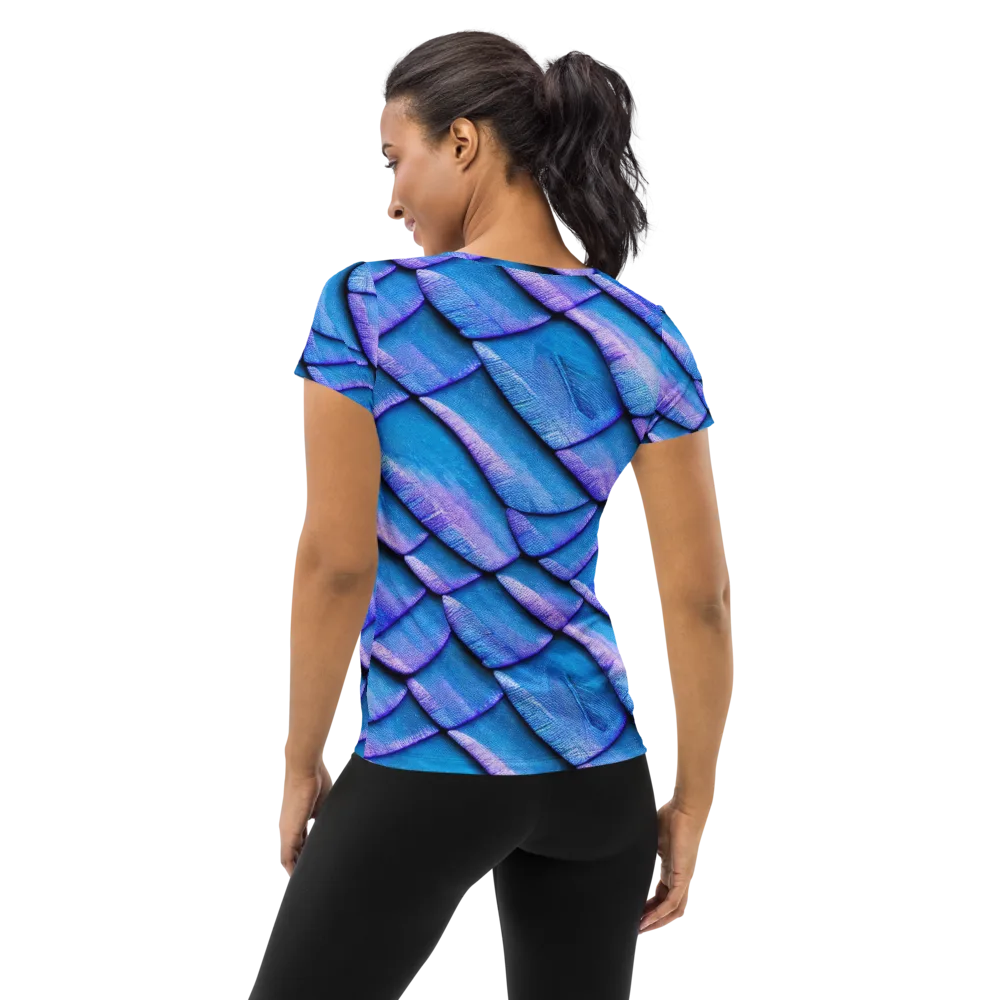 Electric Scales on Women's Athletic T-Shirt — Back