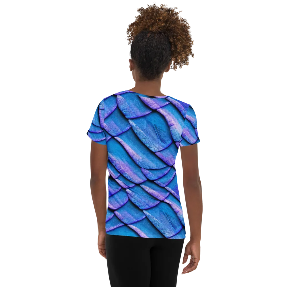 Electric Scales on Women's Athletic T-Shirt — Back