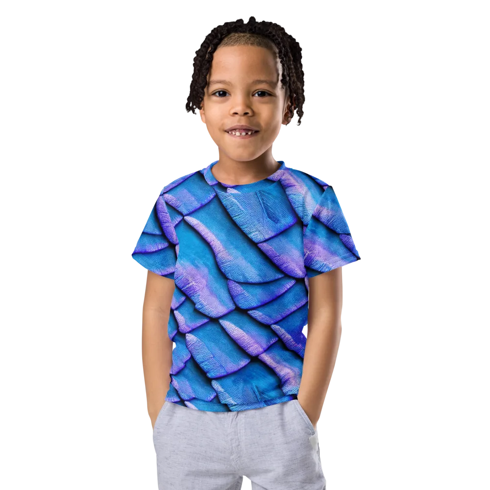 Electric Scales on Kids Crew Neck T-Shirt — Front