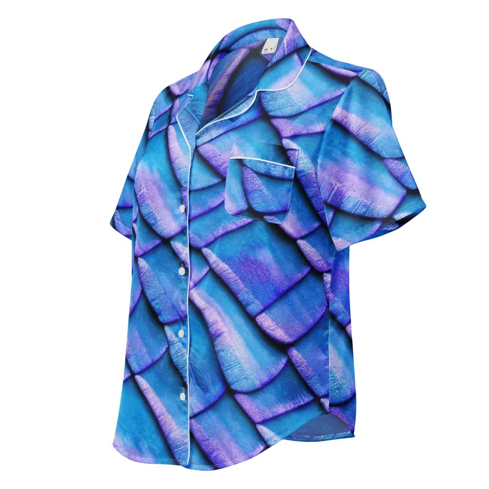 Electric Scales on Women's Short Sleeve Pajama Top — Left Front