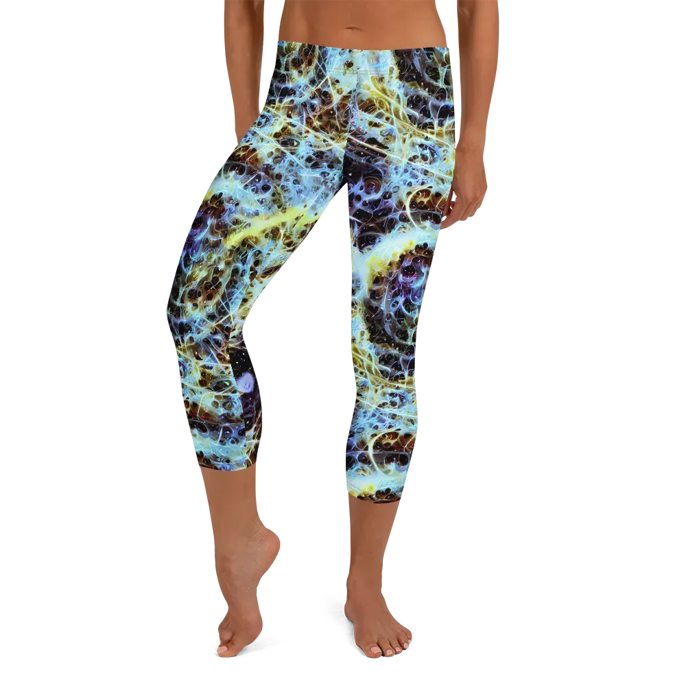 Iridescent Orbit on Capri Leggings — Front