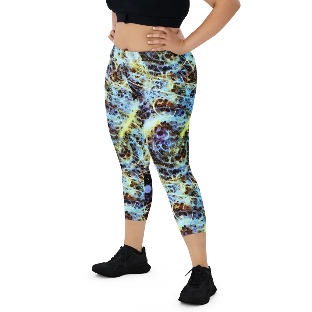Iridescent Orbit on Capri Leggings — Front