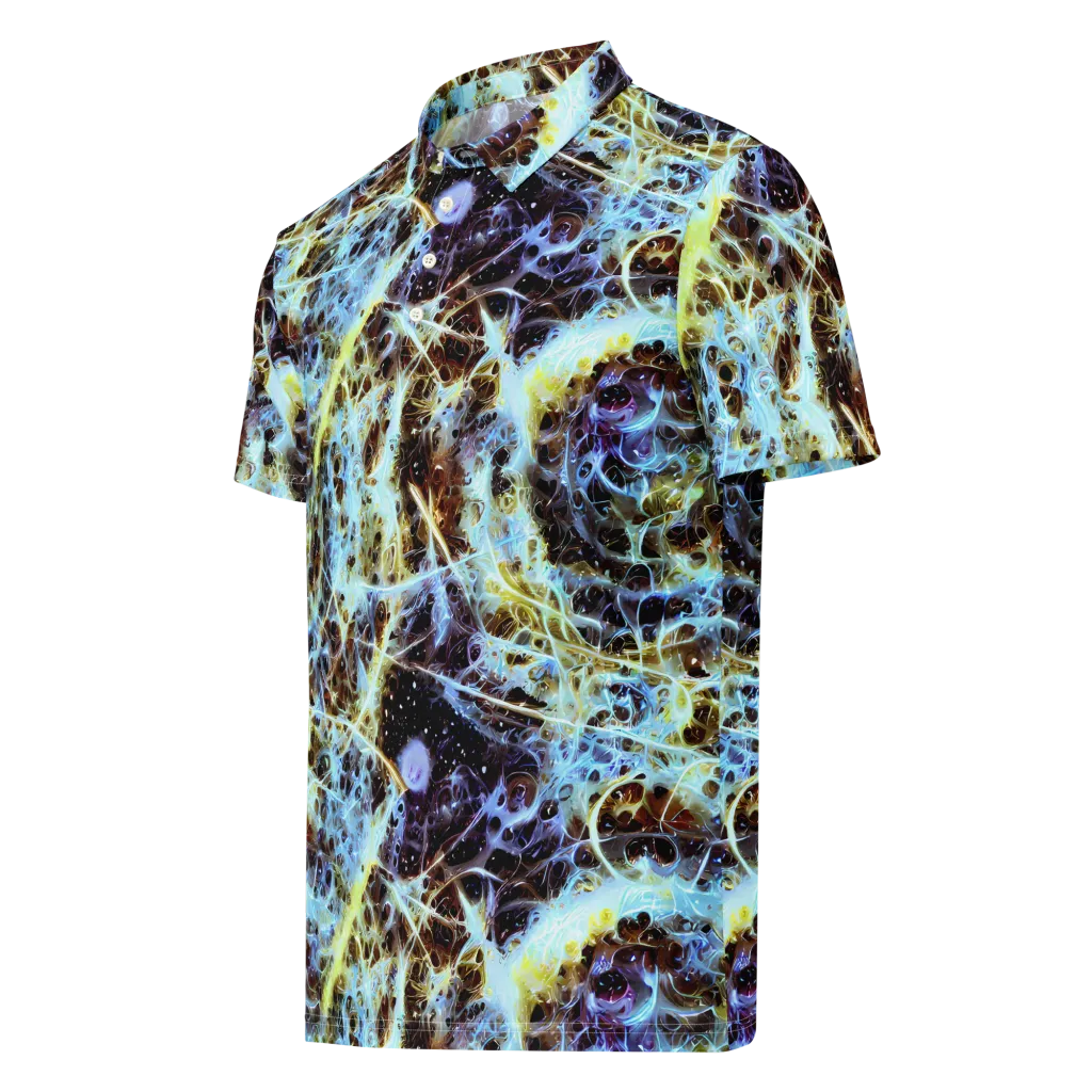 Iridescent Orbit on Men's Slim Fit Polo Shirt — Left Front