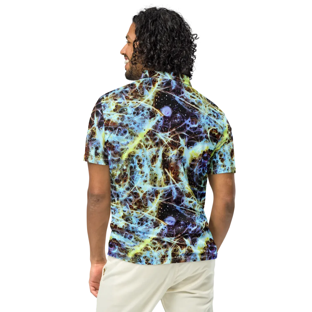 Iridescent Orbit on Men's Slim Fit Polo Shirt — Back